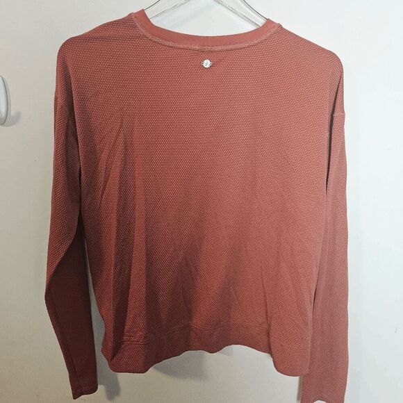 Calia Carrie Underwood Bubble Mesh Long Sleeve V-Neck Waffle Shirt Women's Bro - Picture 5 of 5